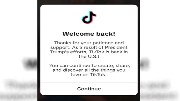 TikTok thanks Trump after it begins restoring service to US users